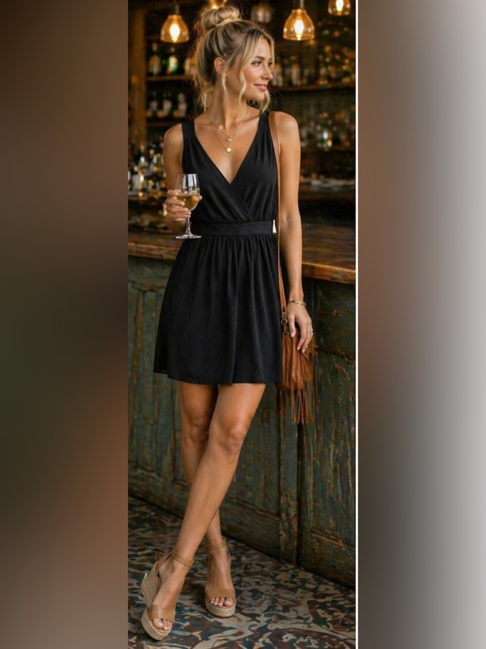 BCBGeneration Racerback Black Sleeveless Dress